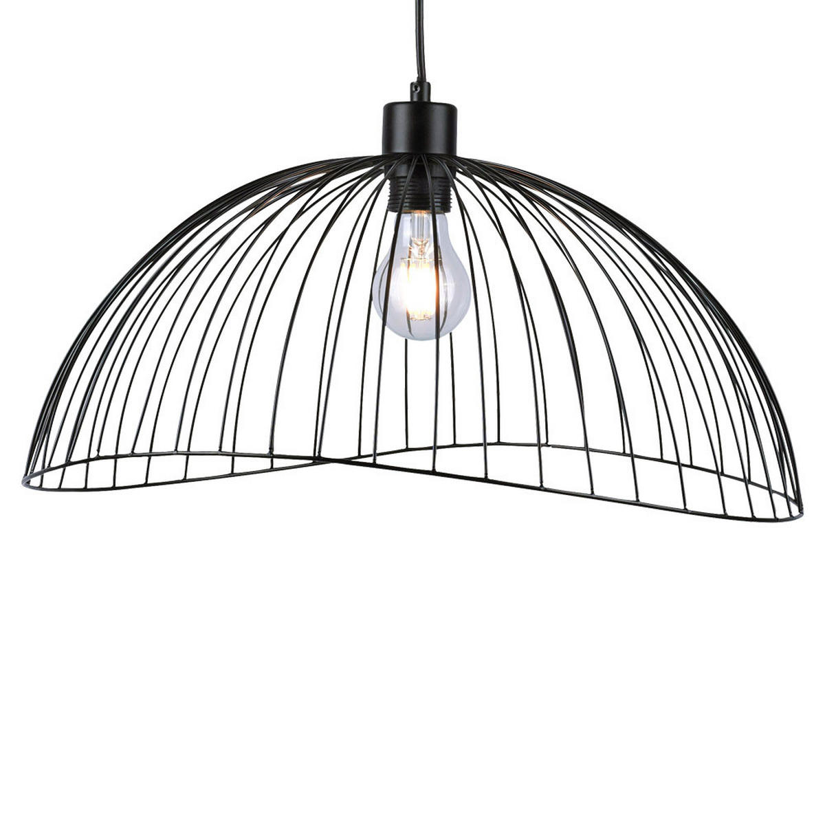 LED HÄNGELEUCHTE Metall Schwarz Gitteroptik - Schwarz, Metall (46/46/120cm)