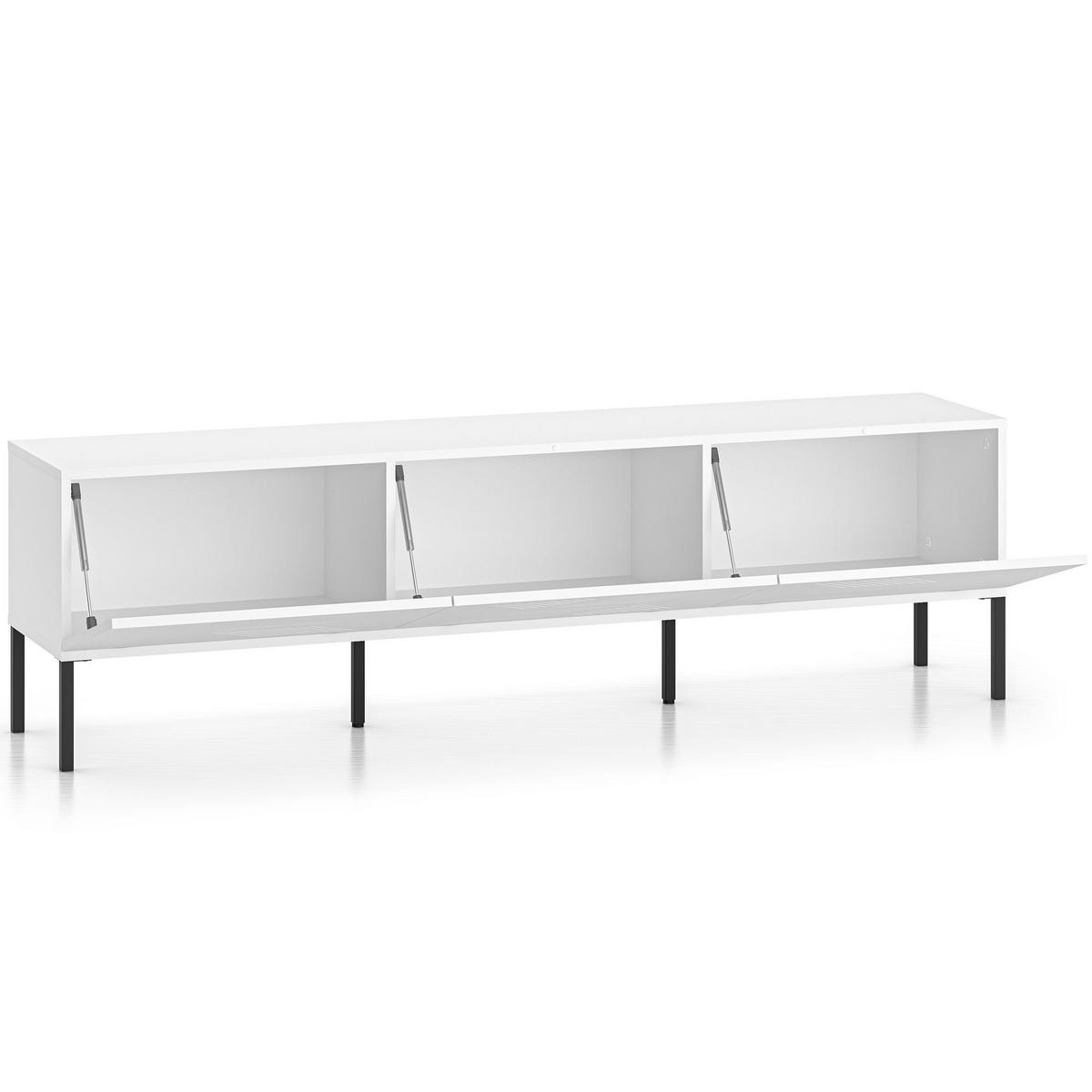 TV-MÖBEL NEBRO,Weiß - Schwarz/Weiß, Holzwerkstoff (170/50/37cm) - KONSIMO®