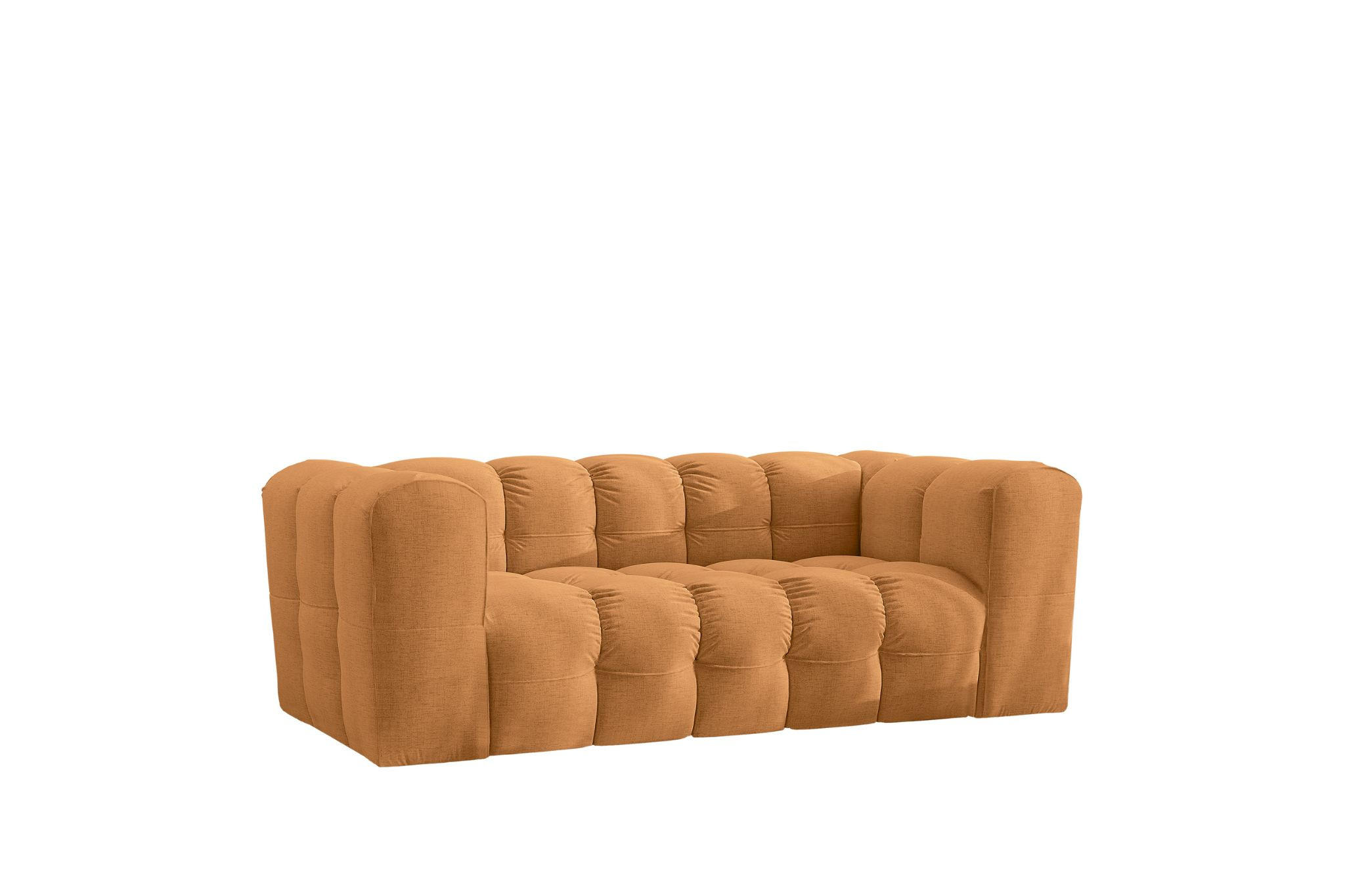 SOFA 2-Sitzer, Komfort, BALOO, Stoff Schenille, Orange - Orange, Holz (196/75/106cm) - Kaiser Möbel