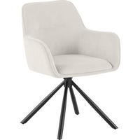 ARMLEHNENSTUHL Cord Creme - Creme/Schwarz, Textil/Metall (58/84/59cm) - CLP