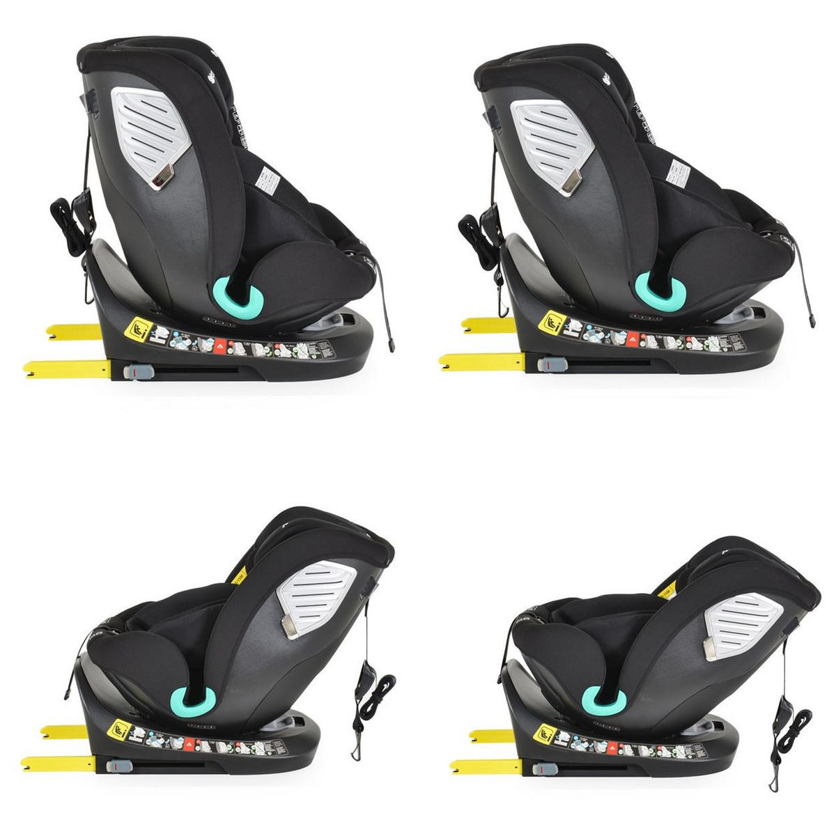 KINDERSITZ Serengeti i-Size schwarz (40-150cm) Isofix, Kuscheltier, Nackenkissen - Schwarz, Kunststoff (44/60/17cm) - Moni