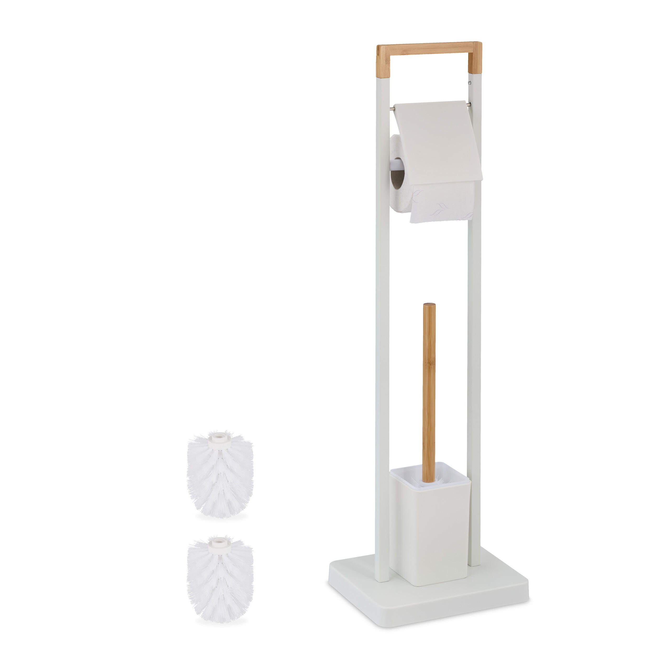 WC-GARNITUR - Weiß, Holz/Kunststoff (23/77/18cm) - Relaxdays