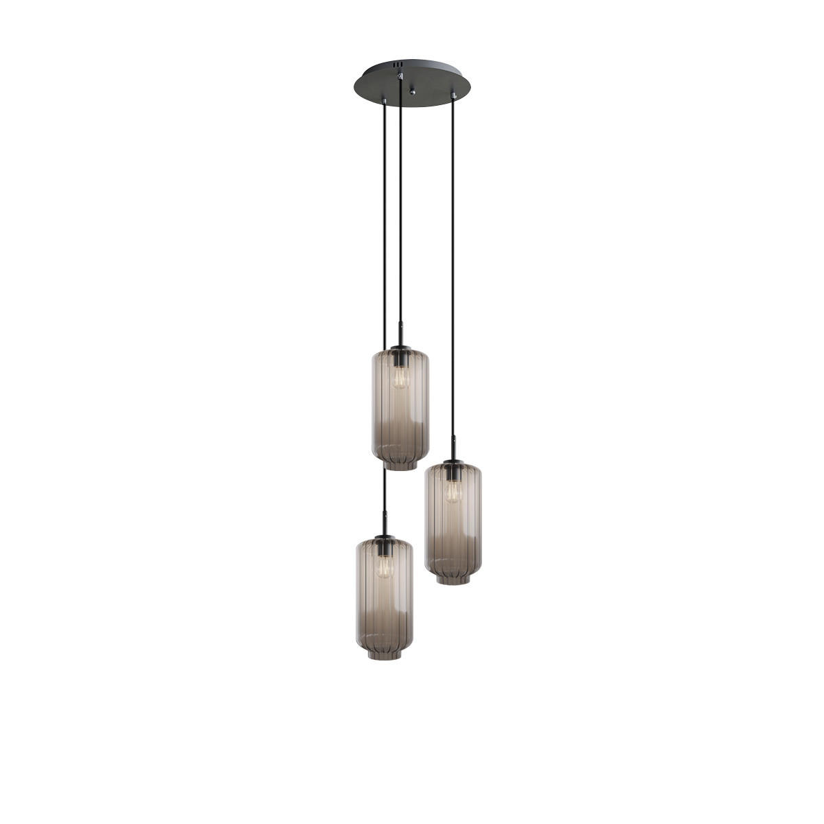GALERIELEUCHTE Velo 3-flammig Klar Ø 18cm - Klar/Schwarz, Glas (18/18/33cm) - s.luce