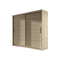 KLEIDERSCHRANK London I 180 - Silberfarben/Sonoma Eiche, Holzwerkstoff/Kunststoff (180/215/58cm) - MIRJAN24