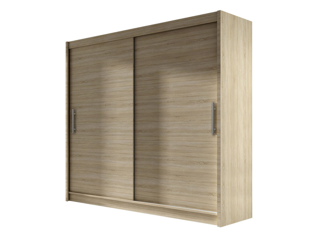 KLEIDERSCHRANK London I 180 - Silberfarben/Sonoma Eiche, Holzwerkstoff/Kunststoff (180/215/58cm) - MIRJAN24