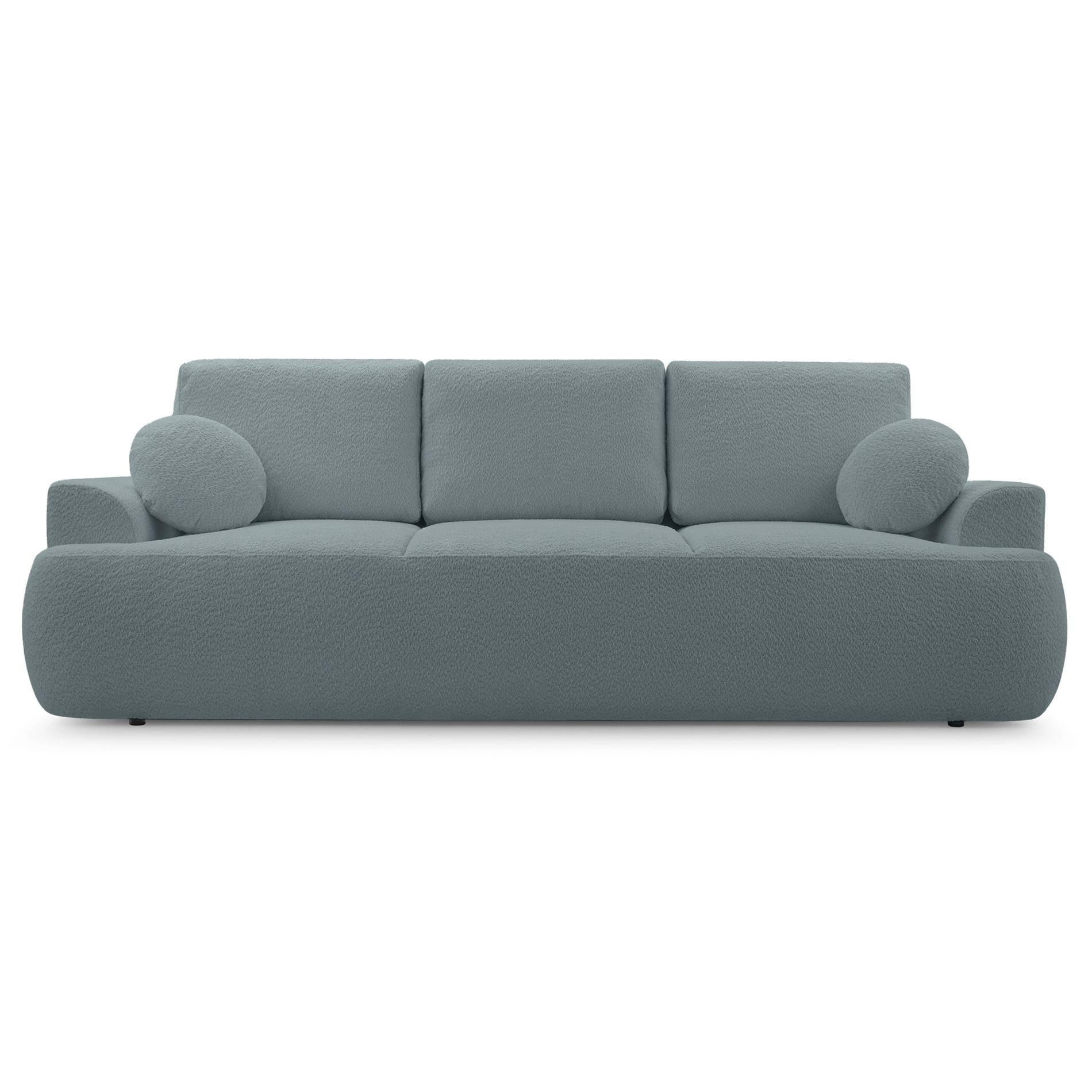 3-SITZER SOFA Barletto Grau Bouclé - Schwarz/Grau, Holz/Textil (248/94/110cm) - Selsey