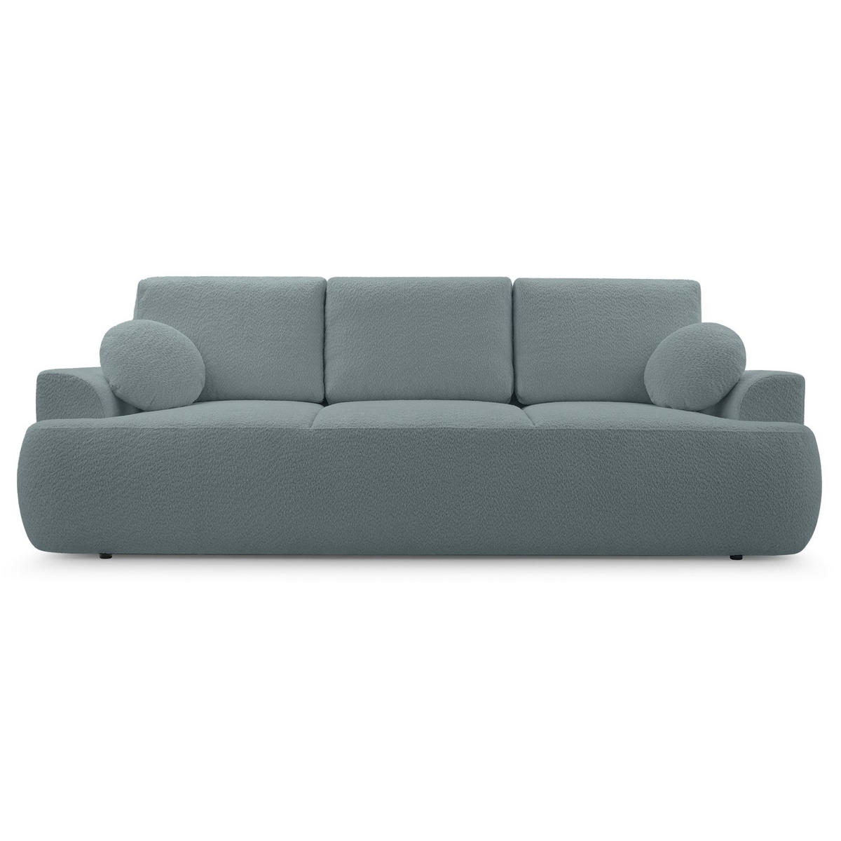 3-SITZER SOFA Barletto Grau Bouclé - Schwarz/Grau, Holz/Textil (248/94/110cm) - Selsey