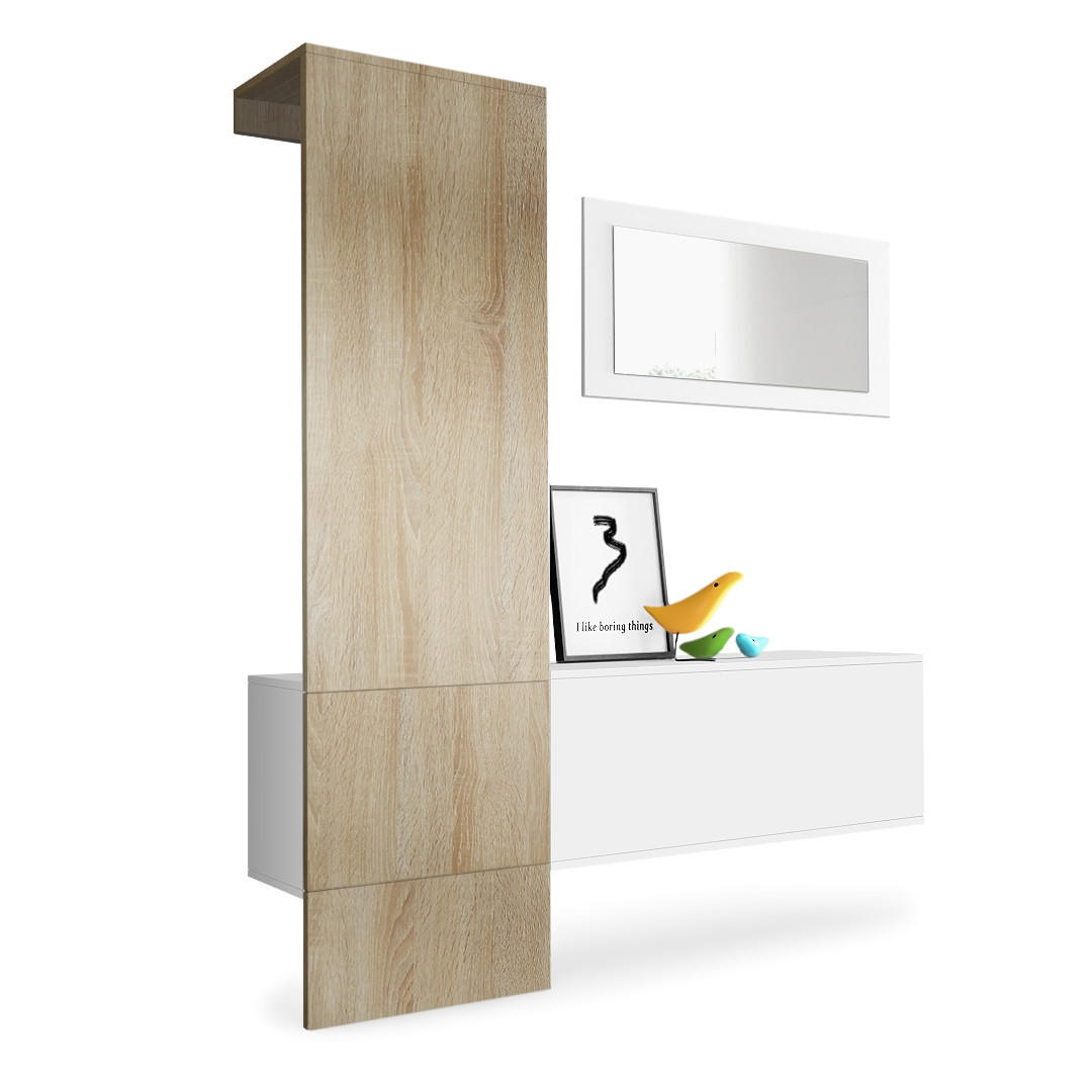GARDEROBE Carlton Paneel in Eiche sägerau - Eiche San Remo, Holzwerkstoff (156/193/35cm) - Vladon