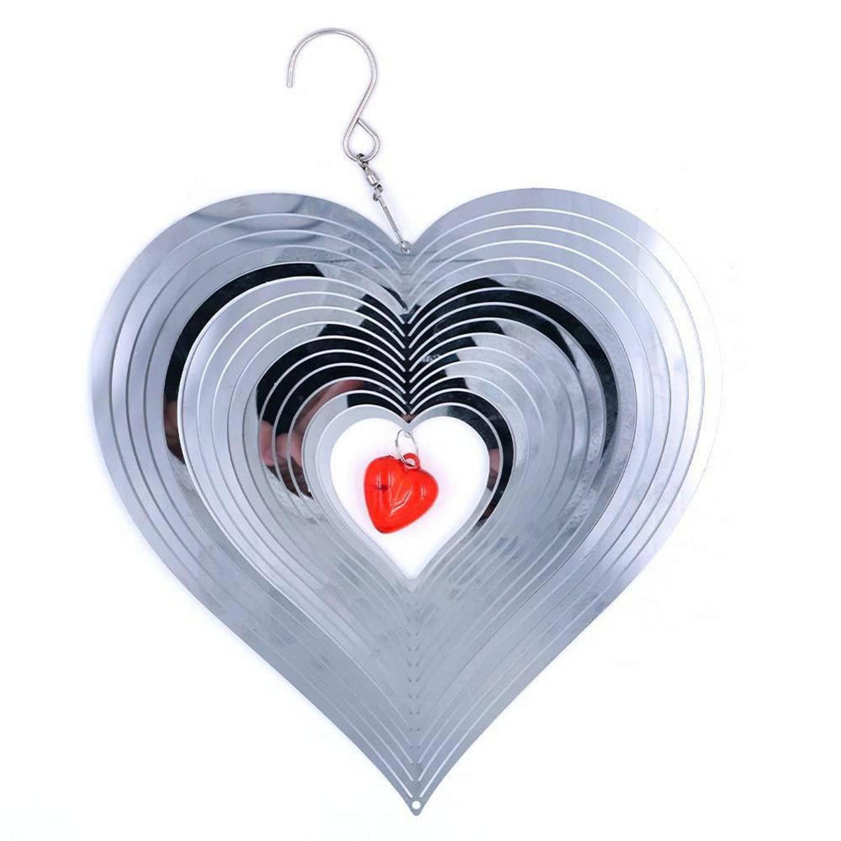 WINDSPIEL Herz Edelstahl 3D-Effekt Nordisch - Multicolor, Metall (26.5/26.5/26.5cm)