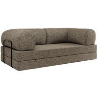 TROJMIESTNA POHOVKA ORSETTO - Sivá Štruktúrovaná látka - čierna/sivá, kov/textil (200/70/100cm) - MKS