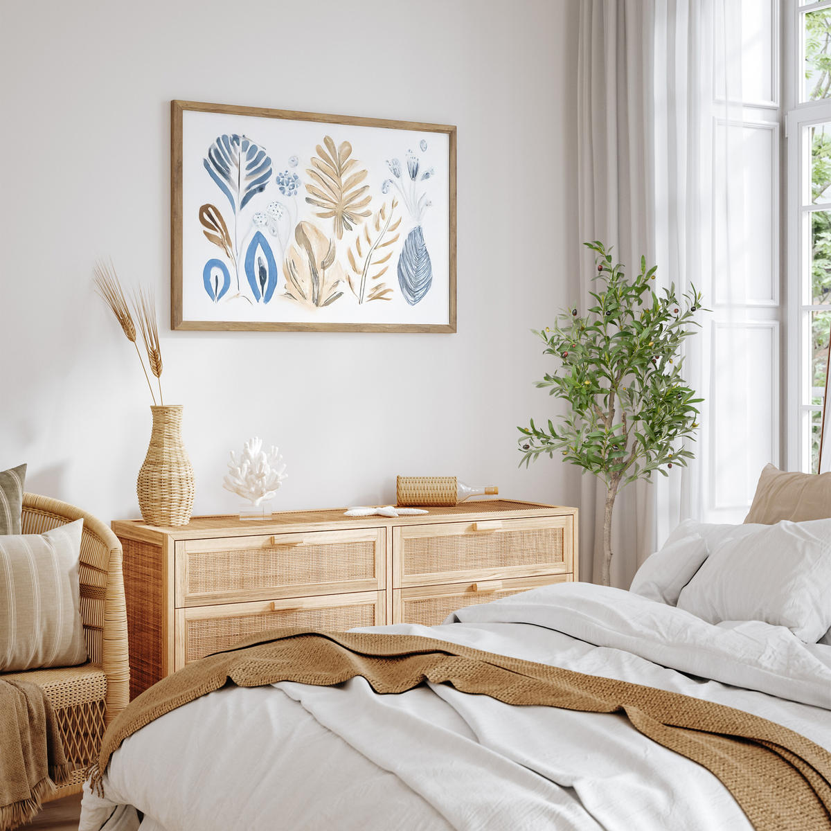 OLIVENBAUM - Dunkelgrün/Grün, Kunststoff/Stein (150cm) - Relaxdays