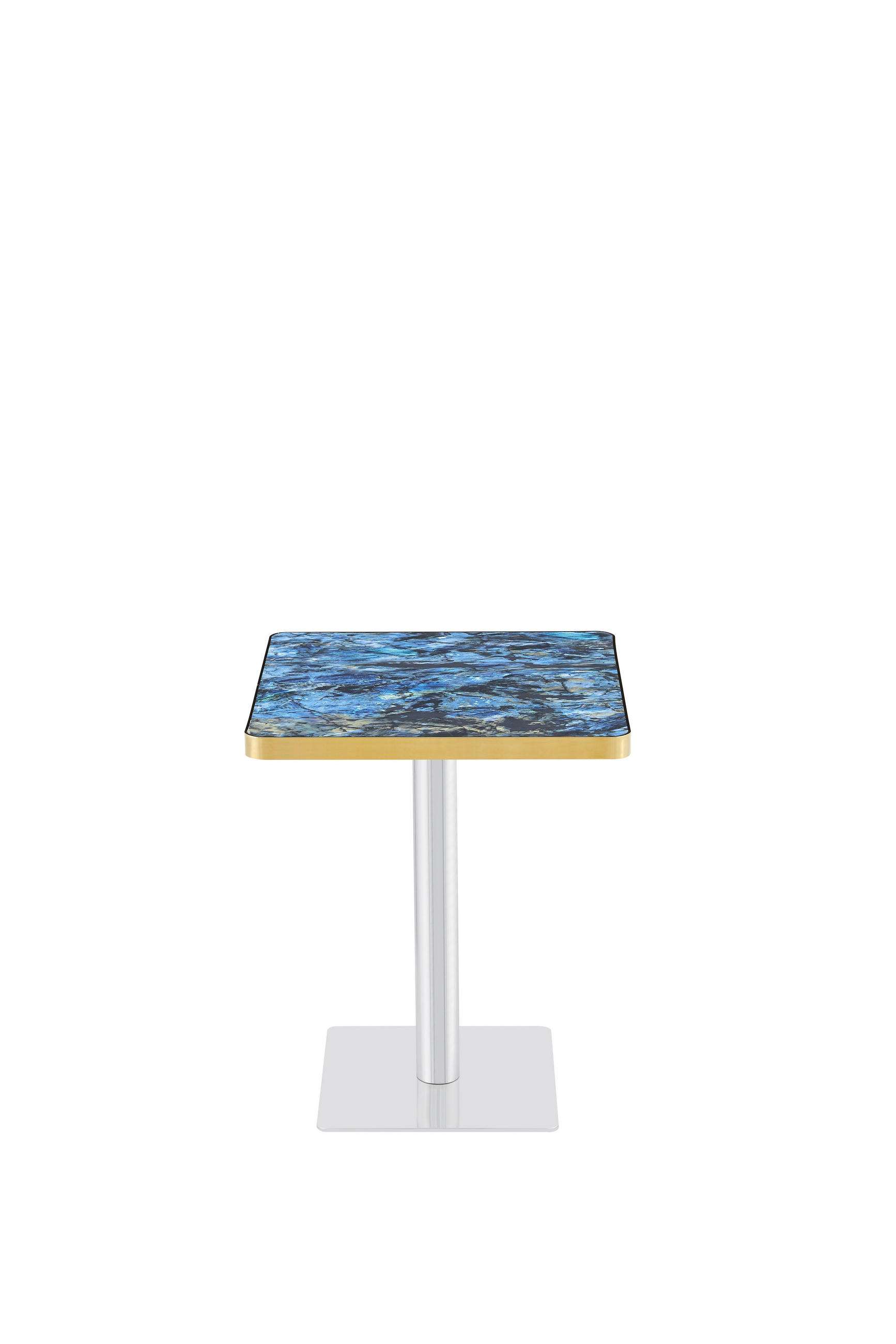 BARTISCH 60/60/74 cm mit Marmor-Optik DE-40028 Blau - Blau, Metall (60/60/74cm) - ComfortXL