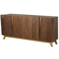 SIDEBOARD Nussbaum-Echtholzfurnier 200x45x85 braun lackiert BUTTERFLY #107 - Braun, Holz (200/85/45cm) - Massivmoebel24