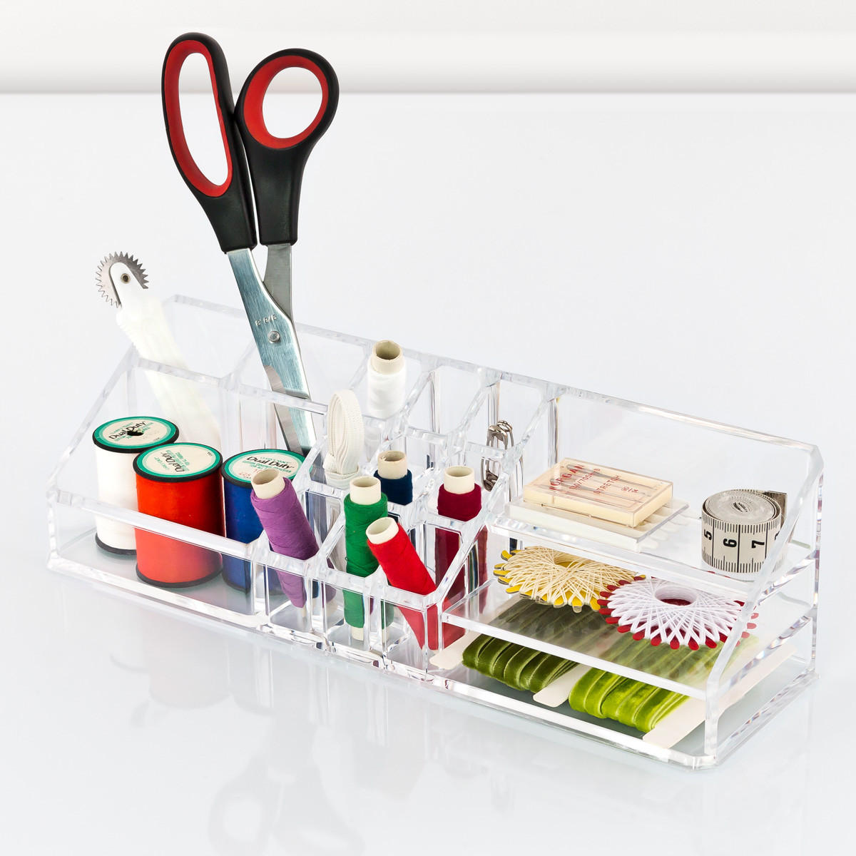 KOSMETIKORGANIZER, mit Fächern und Ablageflächen - Transparent, Kunststoff (30.5/9/9cm) - bremermann