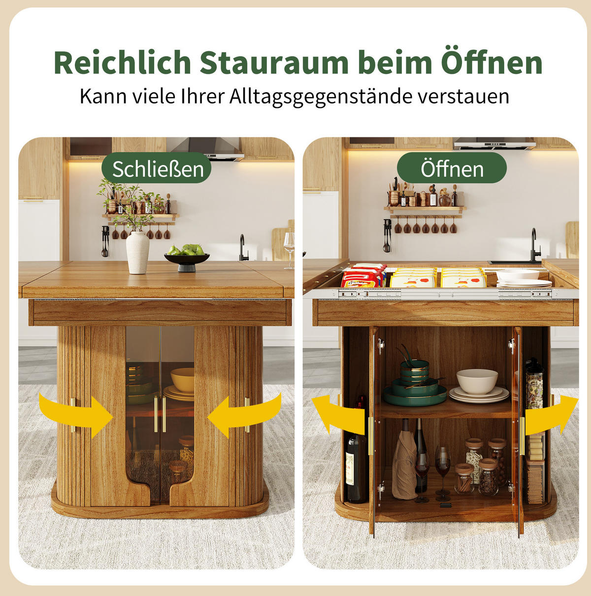 ESSTISCH 118-158/118/77 cm ausziehbar mit Stauraum und Glasfronten, MDF, Walnuss - Braun, Holzwerkstoff (118/118/77cm) - Redom