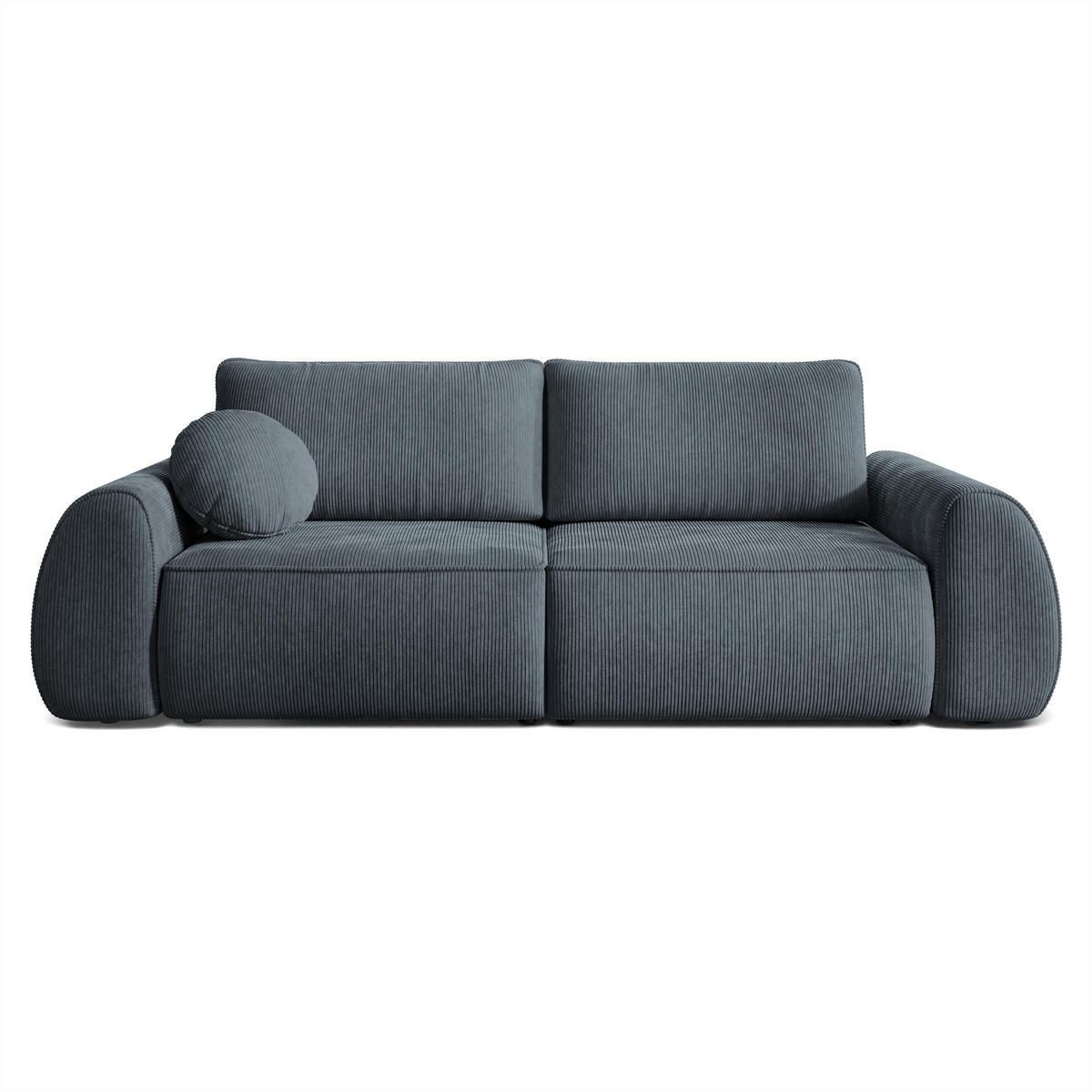 BETTSOFA ZEFEO Grau Kordstoff mit Schlaffunktion - Grau, Textil (264/96/106cm) - MASSENO