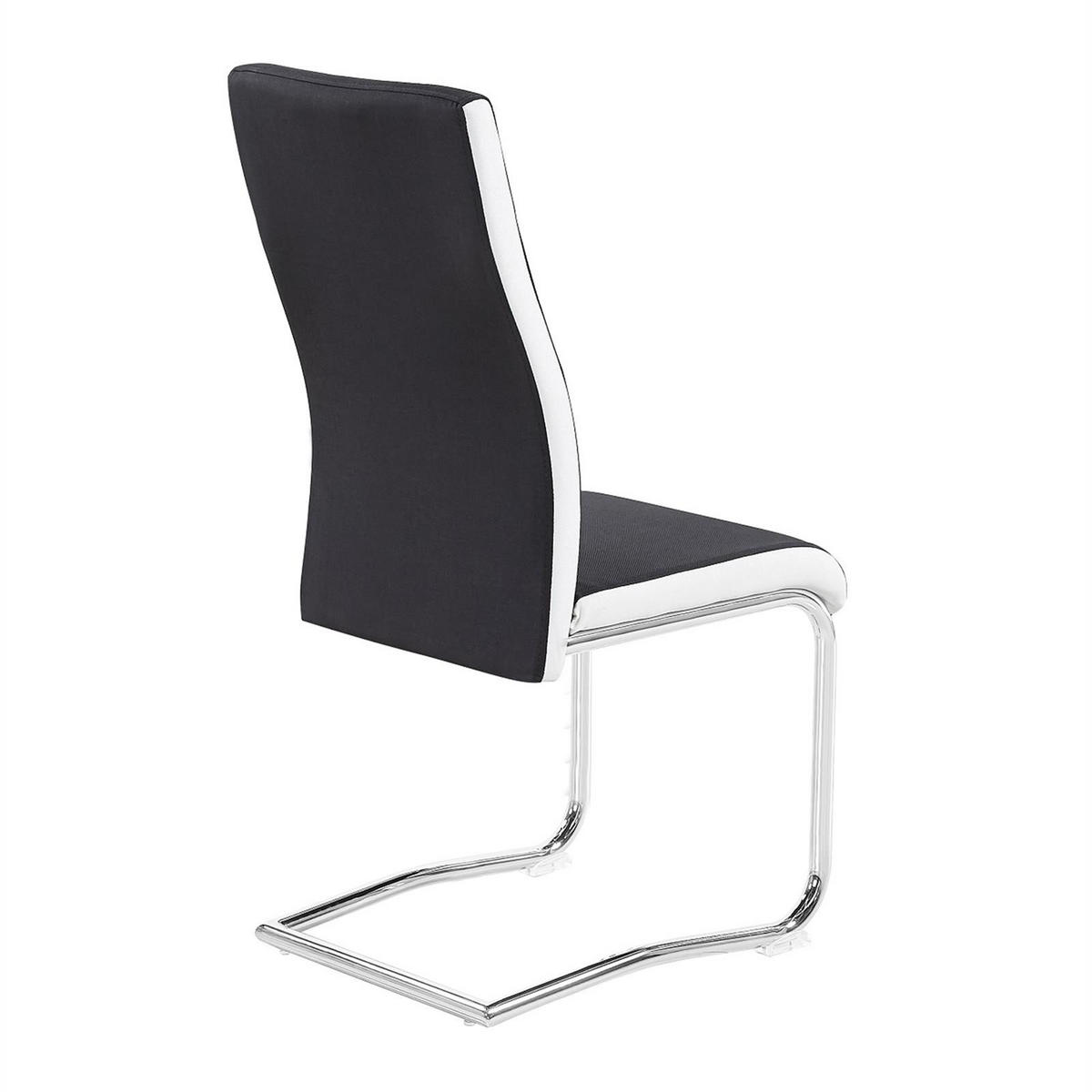 ESSZIMMERSTUHL ALBA 4ER-SET - Schwarz/Weiß, Textil (43/98/57cm) - CARO-Möbel