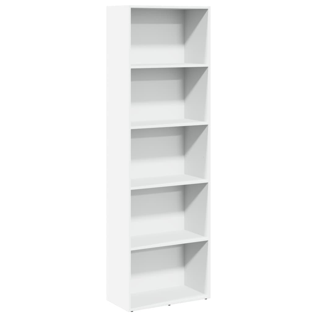 BÜCHERREGAL Weiss 60/30/189 Cm Holzwerkstoff - Weiß, Holzwerkstoff (30/189/60cm) - vidaXL