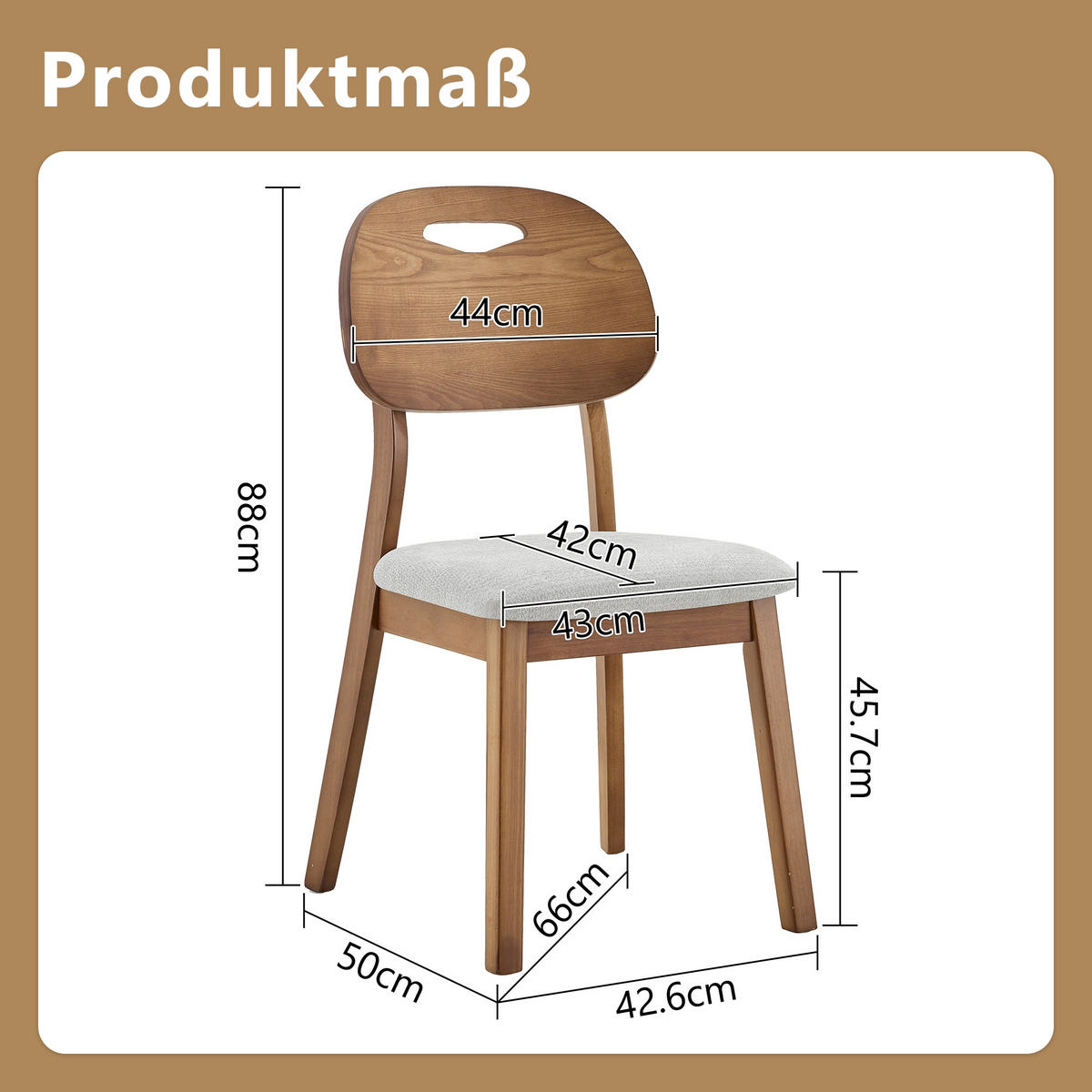 STUHL-SET DE-36737 2 Stück mit ovaler Rückenlehne und Tragegriff Grau - Grau, Holzwerkstoff (44/88/50cm) - ComfortXL