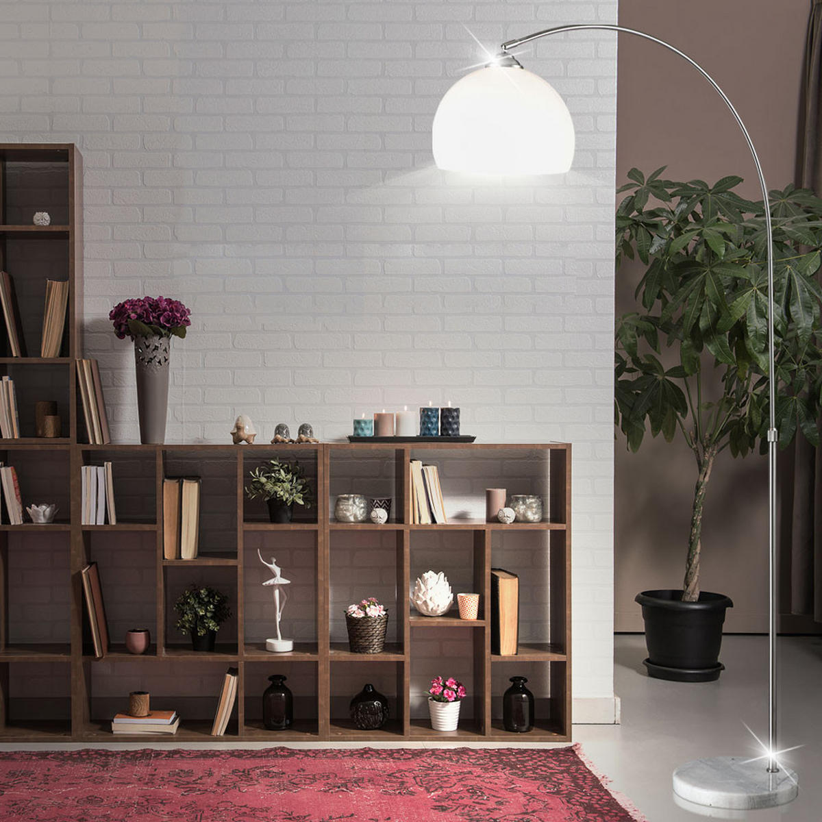 LED STEHLEUCHTE NEWCASTLE Silber Metall - Silberfarben, Metall (92/30/196cm) - Globo Lighting