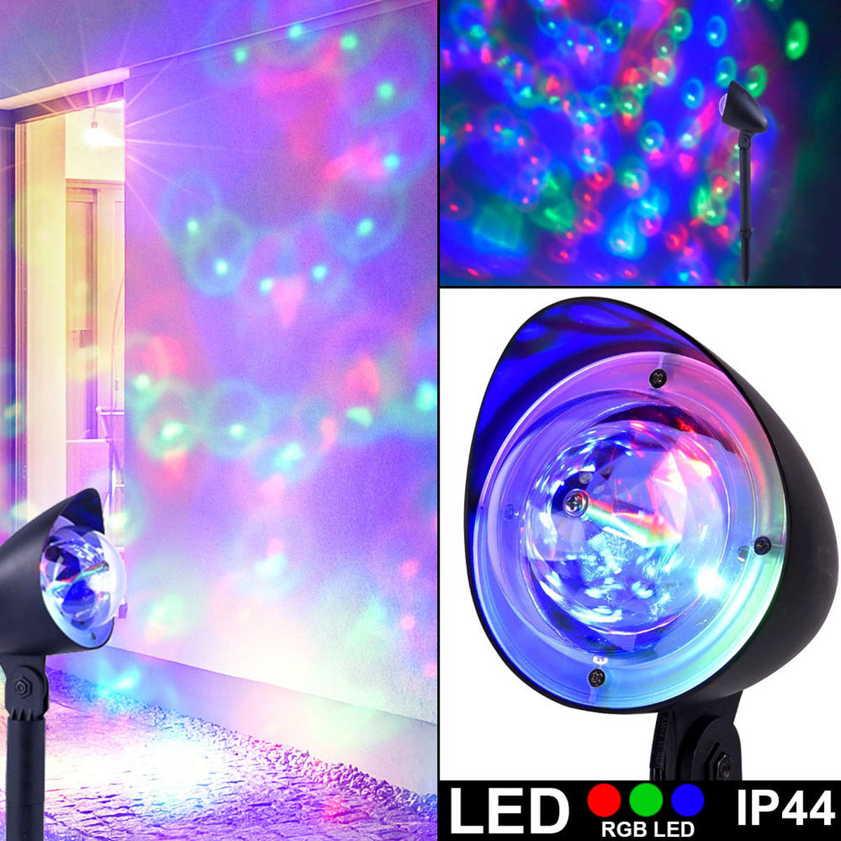 LED AUSSENLEUCHTE RGB Schwarz Erdspieß - Schwarz, Kunststoff (14/9/45.5cm)