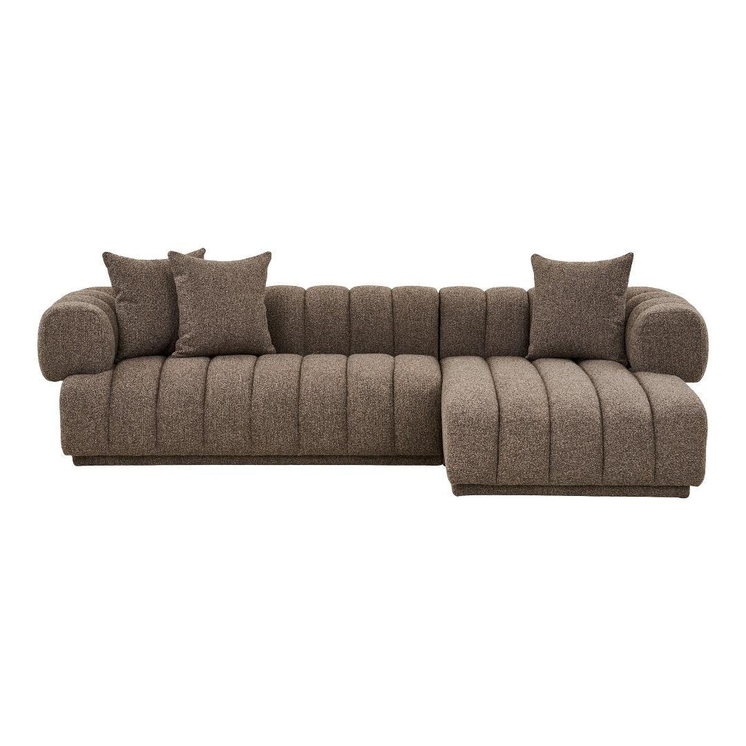 SOFA, Ingrid, Braun, Polyester, 160 x 293 x 68 cm - Braun, Textil (160/293cm) - ebuy24