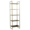 STANDREGAL MARIKI 55x40x180 cm, Glas-Metall, Gold - Schwarz, Glas (40/180/55cm) - Light & Living