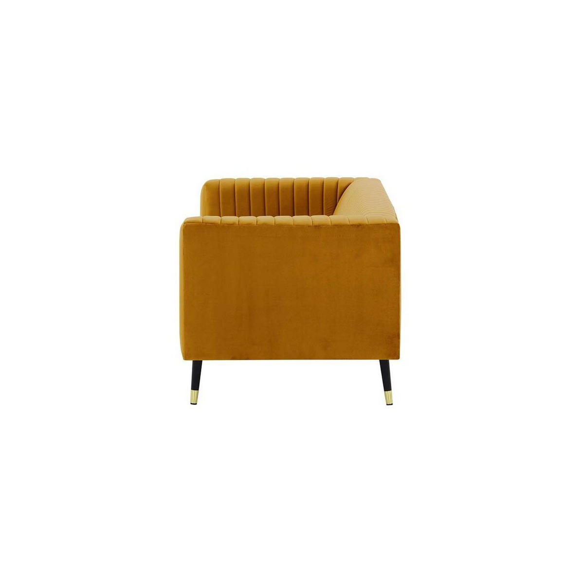 DREISITZER SOFA Slender-Velluto 8 - Gelb, Holz/Textil (201/71/83cm) - SLF24
