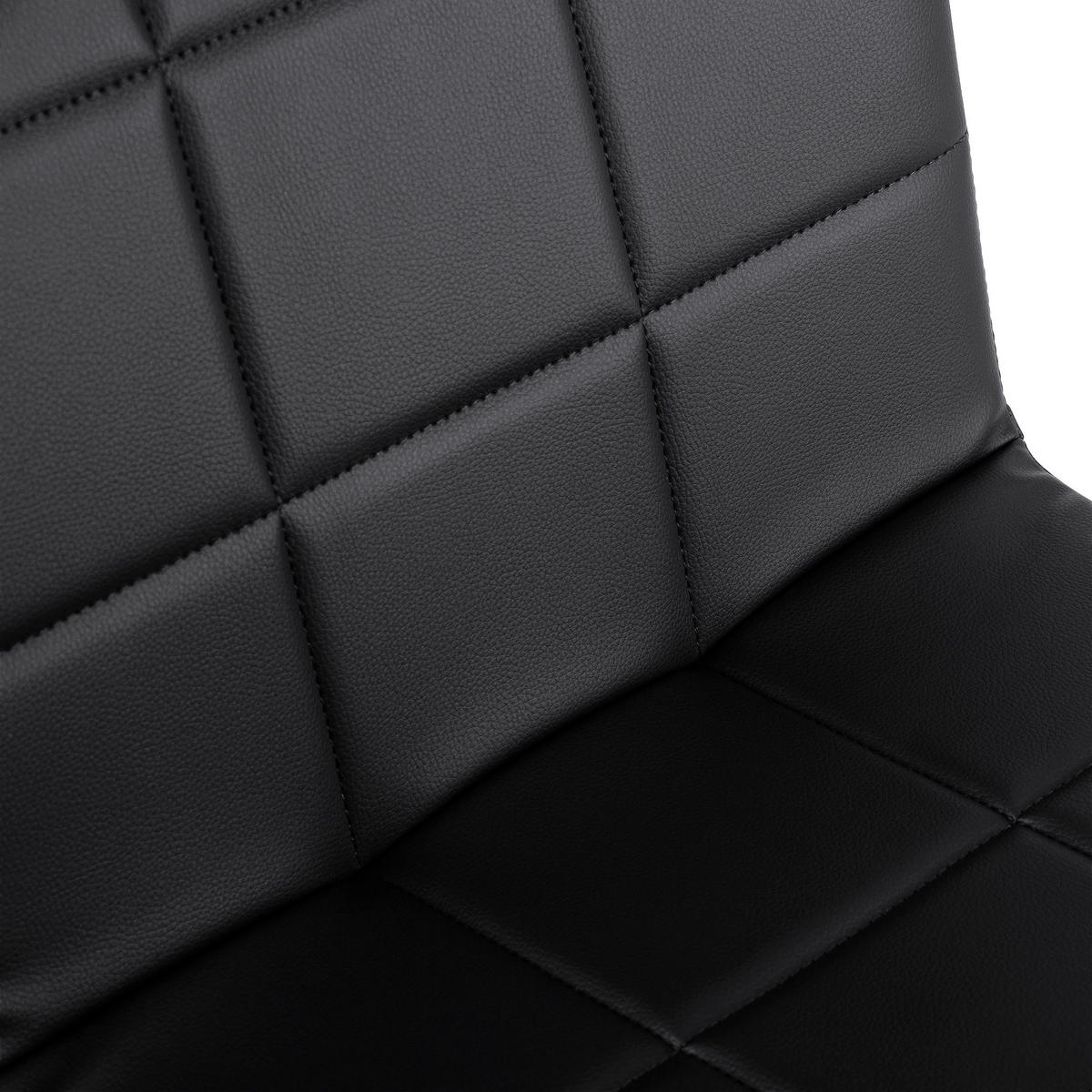 DREHSTUHL Lederlook Schwarz - Chromfarben/Schwarz, Textil/Metall (44/81/55cm) - CLP