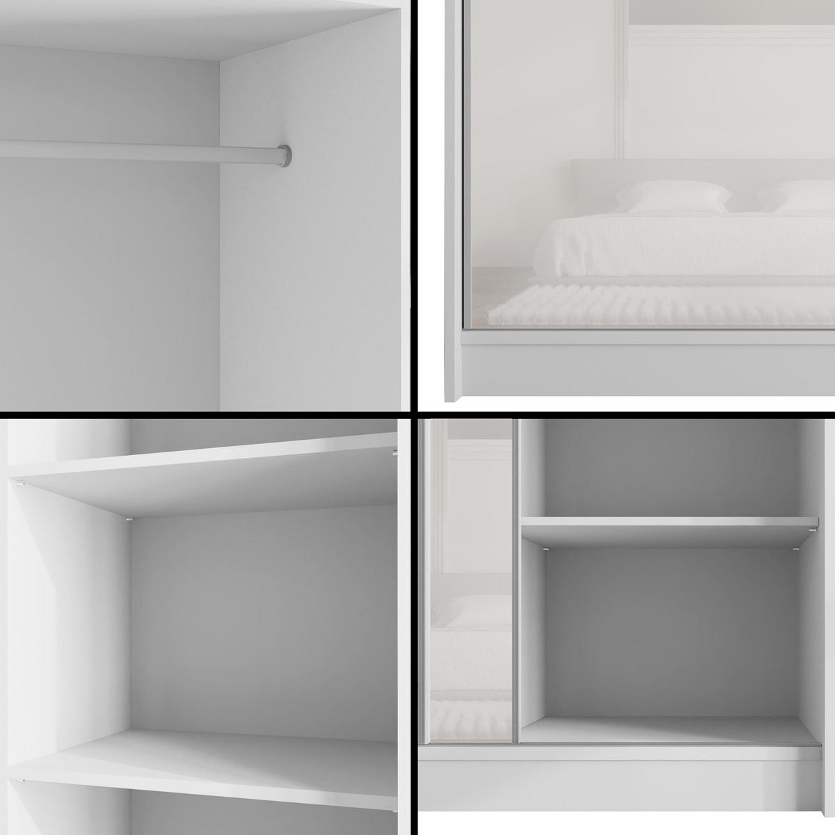 KLEIDERSCHRANK PEKA - 120 cm - Weiß - Weiß, Holzwerkstoff (120/215/61cm) - ALTDECOR