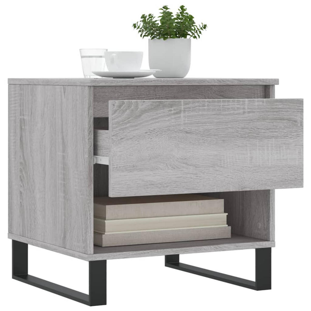 COUCHTISCHE 2 Stk. Grau Sonoma 50x46x50 cm Holzwerkstoff - Grau, Holzwerkstoff (50/46/50cm) - furnicato