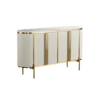 SIDEBOARD STILIG Weiß, Gold 160x40x90 cm - Goldfarben/Weiß, Holzwerkstoff (160/90/40cm) - FURNLUX