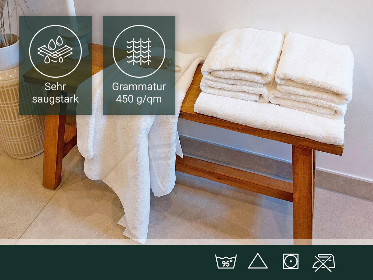 HANDTÜCHER SET, 6er-Set, 50 x 100 + 70 x 140 cm, 100% Baumwolle, Weiß - Weiß, Textil (50/100cm) - Zollner
