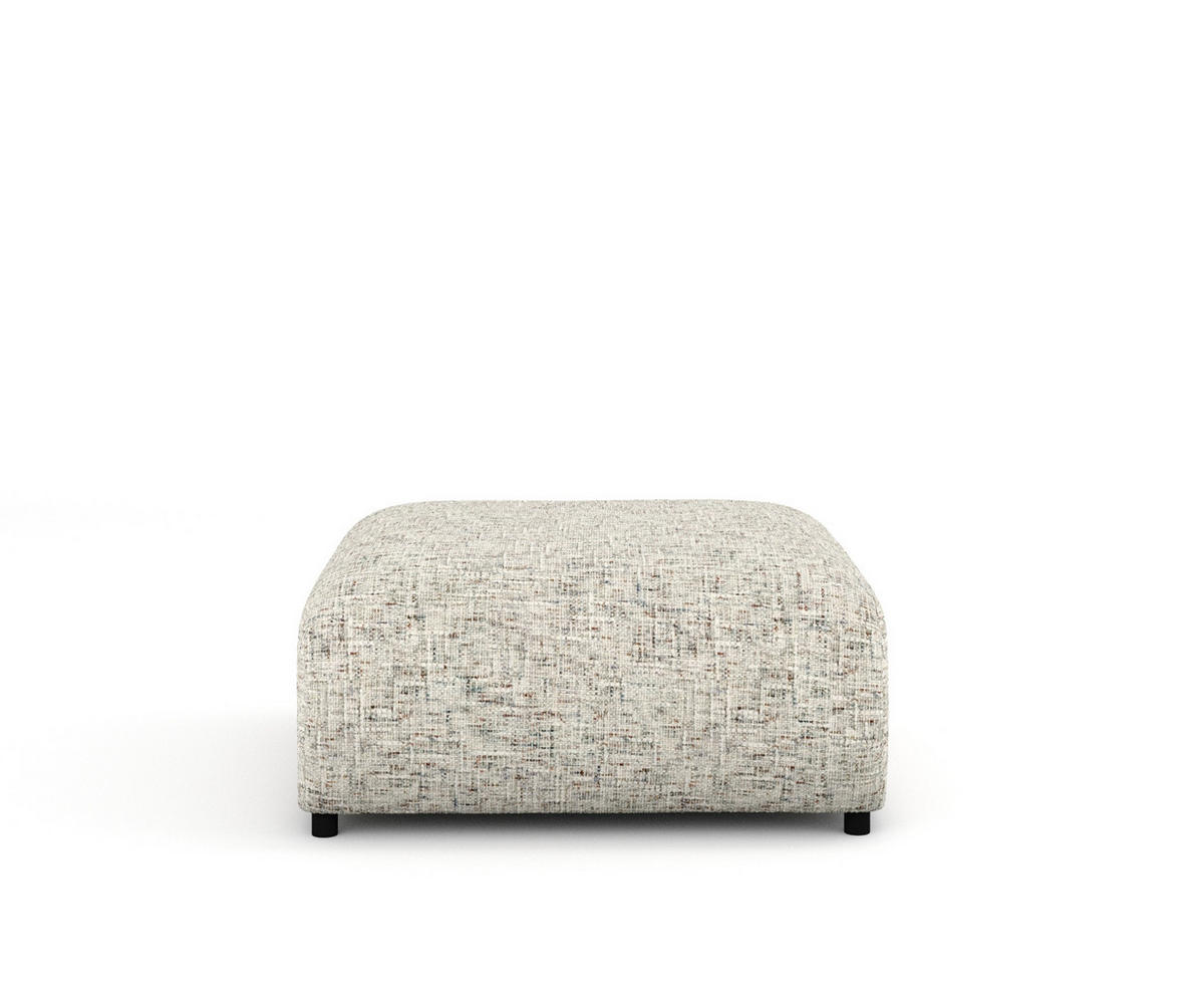 POUF S Zanzibar Beige Webstoff - Beige/Schwarz, Holz/Holzwerkstoff (88/37/88cm) - Maison de Reve