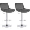 BARHOCKER 2er Set Samt Dunkelgrau - Chromfarben/Dunkelgrau, Textil/Metall (50/85/50cm) - CLP