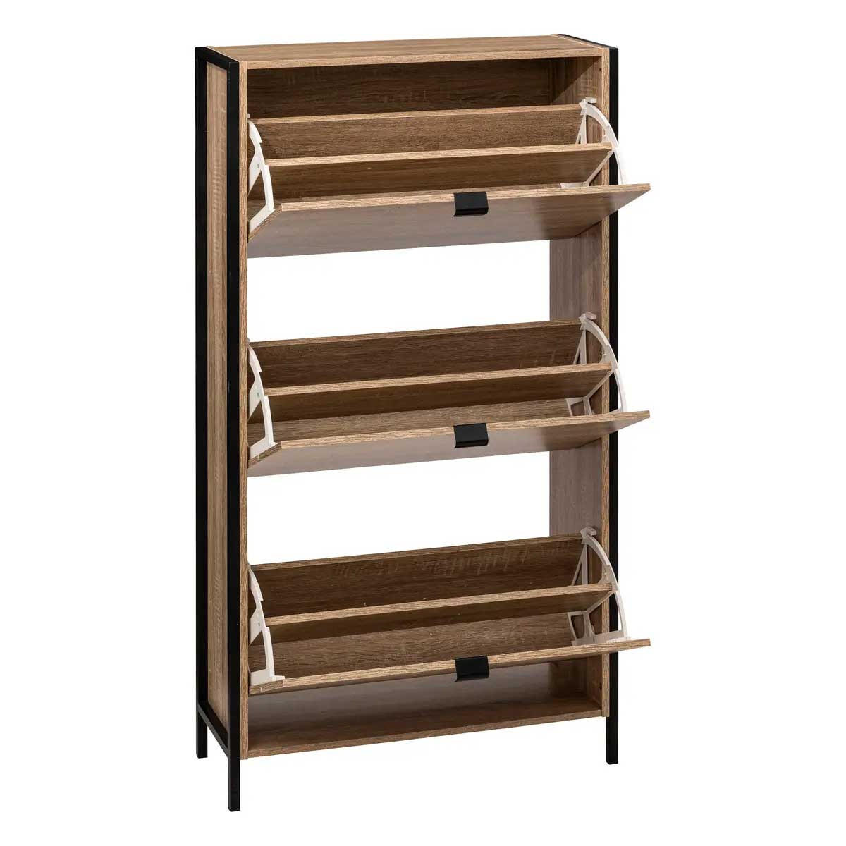SCHUHSCHRANK 3 Fächer Aliaj 63,2/24/122 cm - Braun, Holzwerkstoff (24/122/63.2cm) - 5five Simply Smart