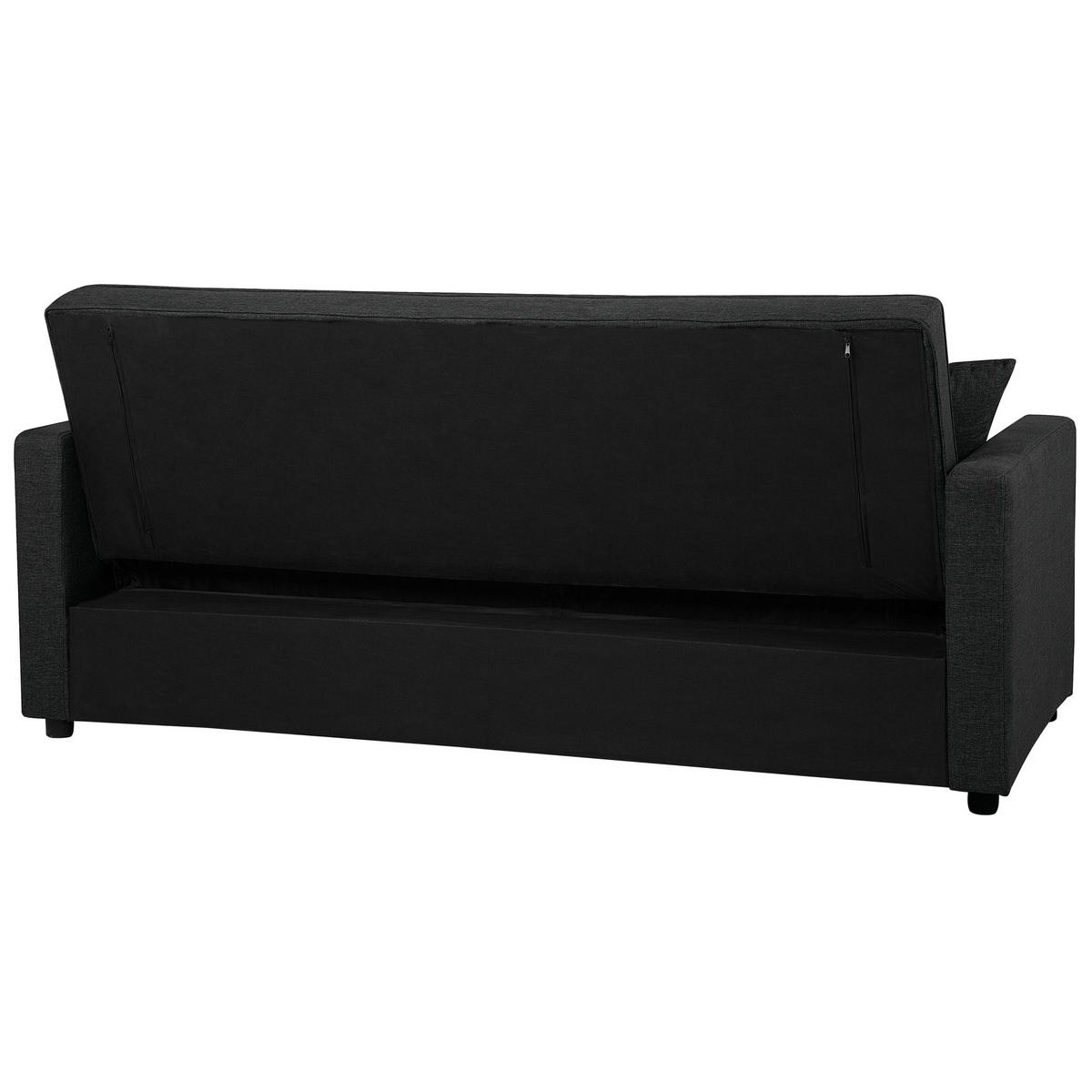 3-SITZER-SCHLAFSOFA Polyester Schwarz Glomma - Schwarz, Textil (207/95/87cm) - Beliani