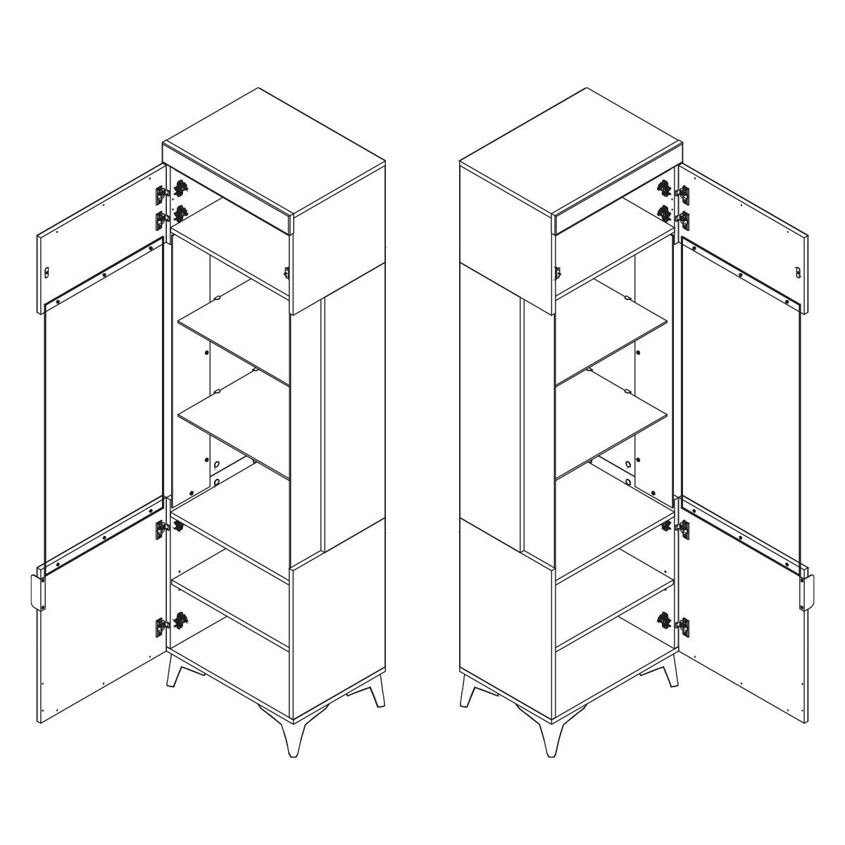 VITRINE Ruben Weiß - Weiß, Holzwerkstoff (53/195/40cm) - Petits-meubles