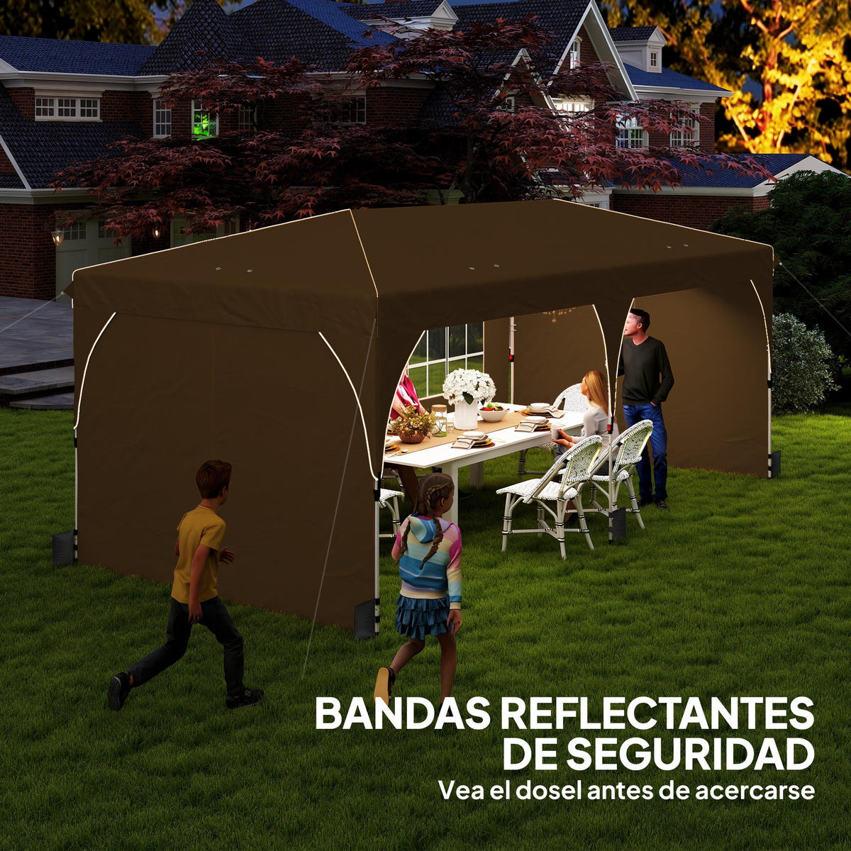 PAVILLON, UPF 50+, zentralem Verriegelungssystem, wasserdicht, 6x3m,beige - Beige, Metall (300/275/595cm) - Vallsero