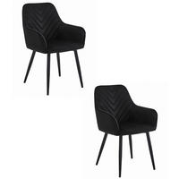 ESSZIMMERSTUHL 2-er Set WAAV schwarzer Sitz, schwarze Beine - Schwarz, Textil (54/83.5/61cm) - Valora