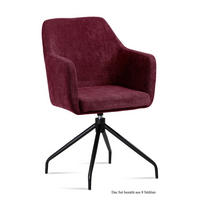 ARMLEHNSTUHL drehbar (8er-Set) Donnie 57x87x60 Schwarz/Marsala - Brombeere/Schwarz, Kunststoff (60/87/57cm) - 58aufmkessel