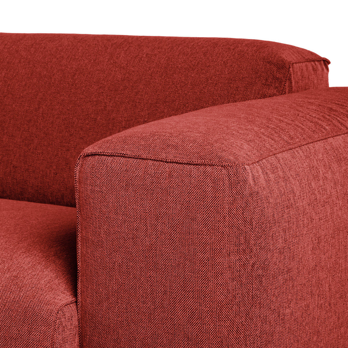 ECKSOFA mit Rundecke - Rot/Schwarz, Kunststoff/Textil (325/260cm) - home24