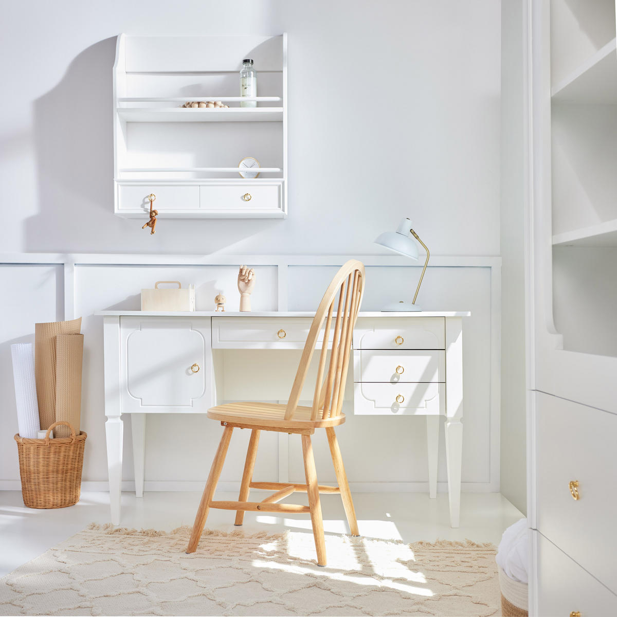 KINDERSCHREIBTISCH Royal - Weiß, Holzwerkstoff (132/78/60cm) - RAUMHIRSCH FURNITURE