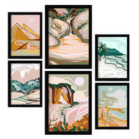 POSTER Set Mit 6 Komplexe Natur 2 A3 & A4 Schwarzer Rahmen - Schwarz, Papier (29/3cm) - Nacnic