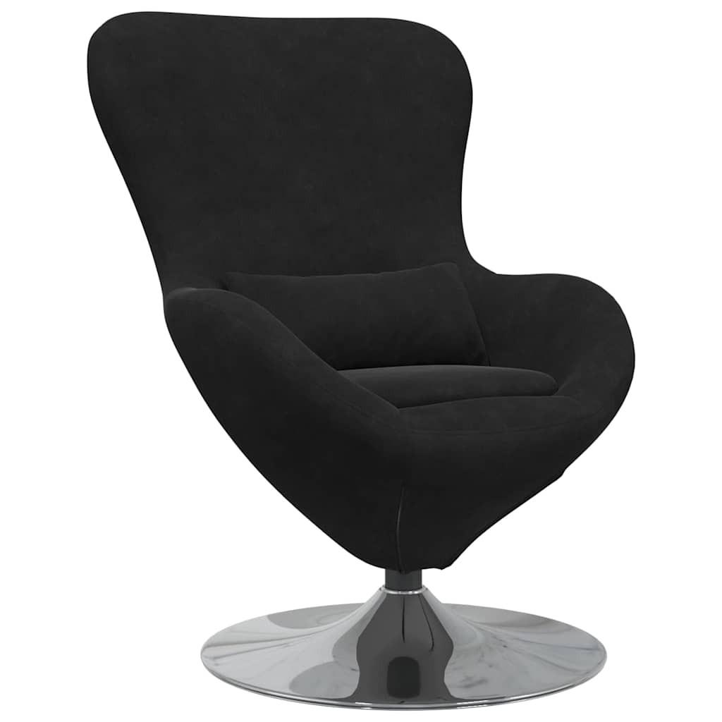 EIERSESSEL 63/73/90 cm Schwarz Samt - Schwarz, Textil (73/90/63cm) - vidaXL
