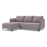 ECKSOFA mit Schlaffunktion Samt Stoff Violett - Lila/Flieder, Holz/Textil (162/236cm) - Makamii