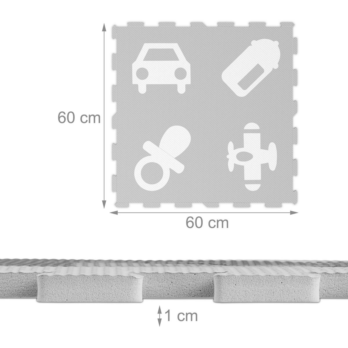 24-DIELNA puzzle mat - viacfarebná, textil (60/60cm) - Relaxdays