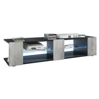 LOWBOARD Movie Fronten in Beton Oxid Optik - Hellgrau, Holzwerkstoff (134/29/39cm) - Vladon