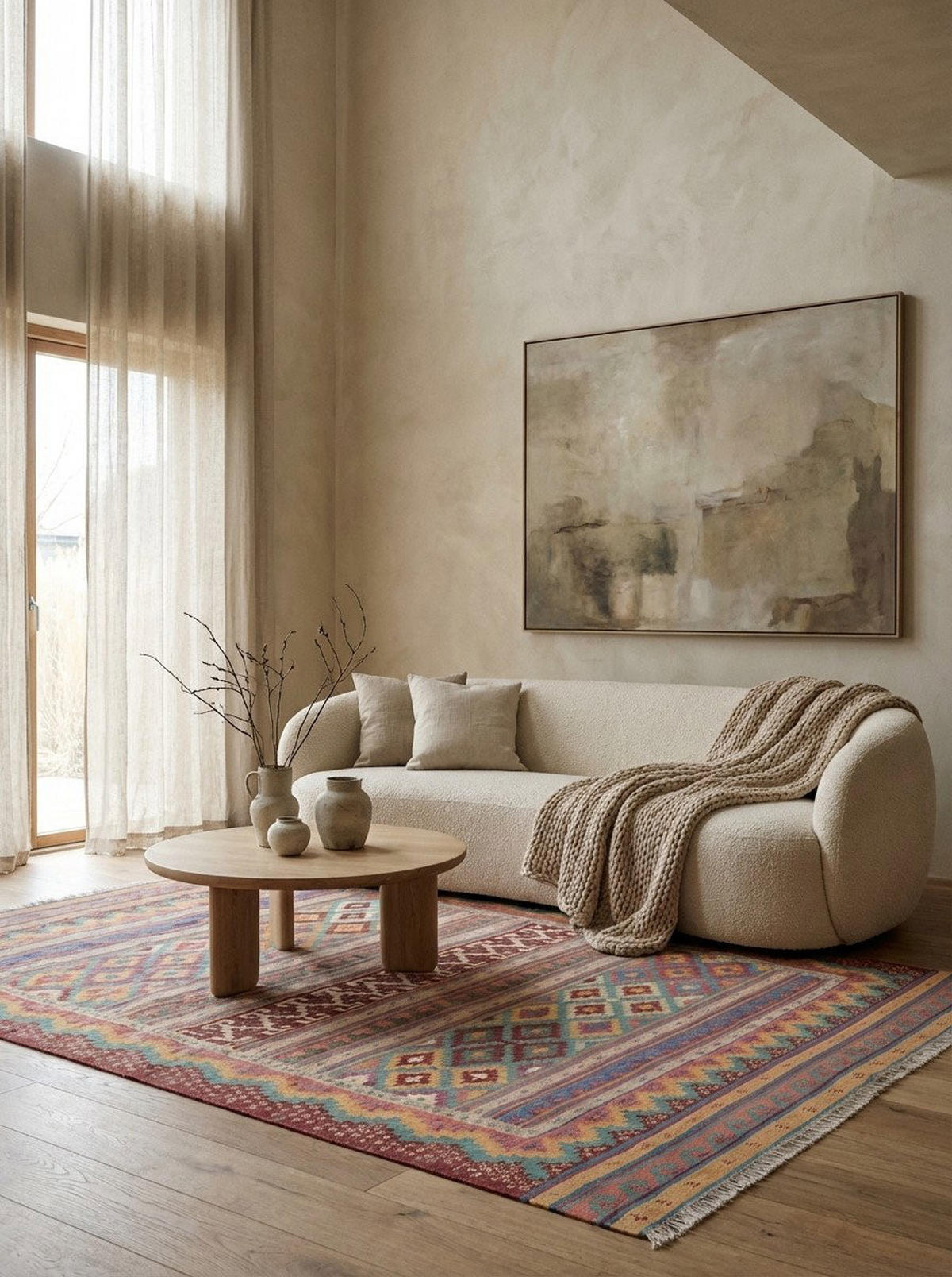 HANDWEBTEPPICH Sumak Sirdjan Kelim Bunt 238/159 cm Schurwolle - Multicolor, Textil (159/238cm) - Looma