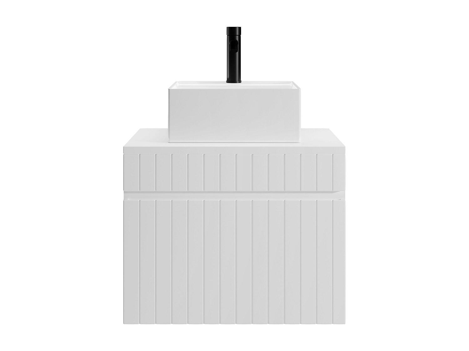 EINZELWASCHTISCH - 60 cm x 46 cm - Holz, Platte - Weiß - SATARA - Weiß, Holz (60/46/46cm) - Vente-Unique